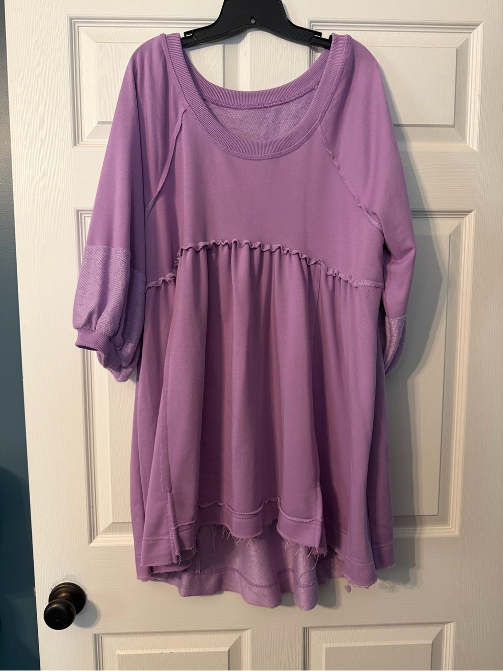 Women's Lavender Ruffled Tunic Top